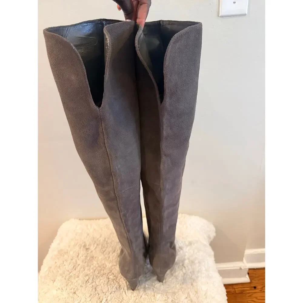 Vince Camuto Tall Over-the-Knee Suede Boots in Gray Size 11